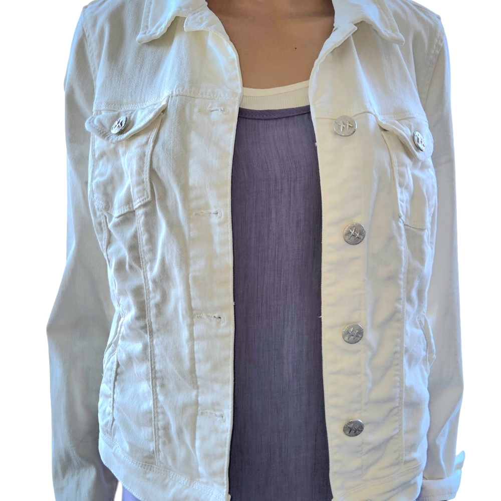 Mexx White Denim Jacket with Button Front